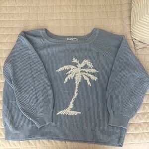 NWOT Tommy Bahama Blue Sweater with Palm Tree Design